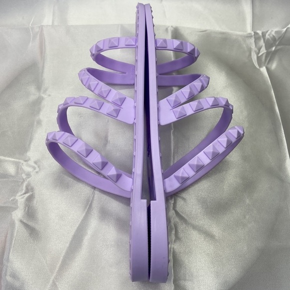 Olivia Miller Women’s Pastel Purple Jelly Slip On Studded Slide Sandals Size 8 - Picture 7 of 12